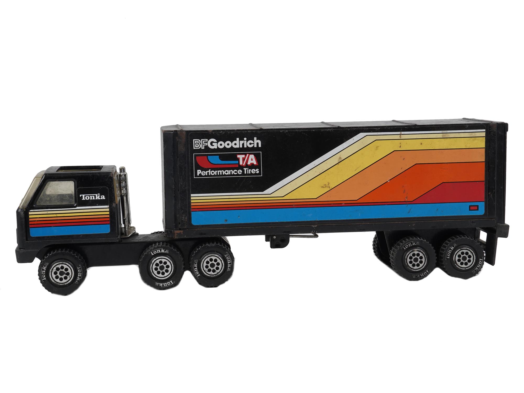 TONKA LONG HAUL RIG BF GOODRICH TRUCK AND TRAILER PIC-1